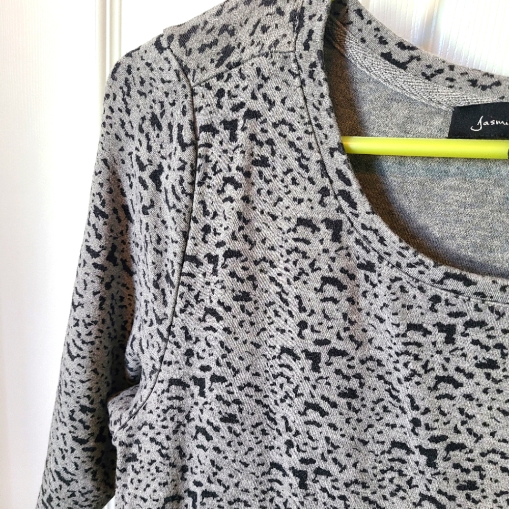 Jasmine Gray Animal Print Dress Medium